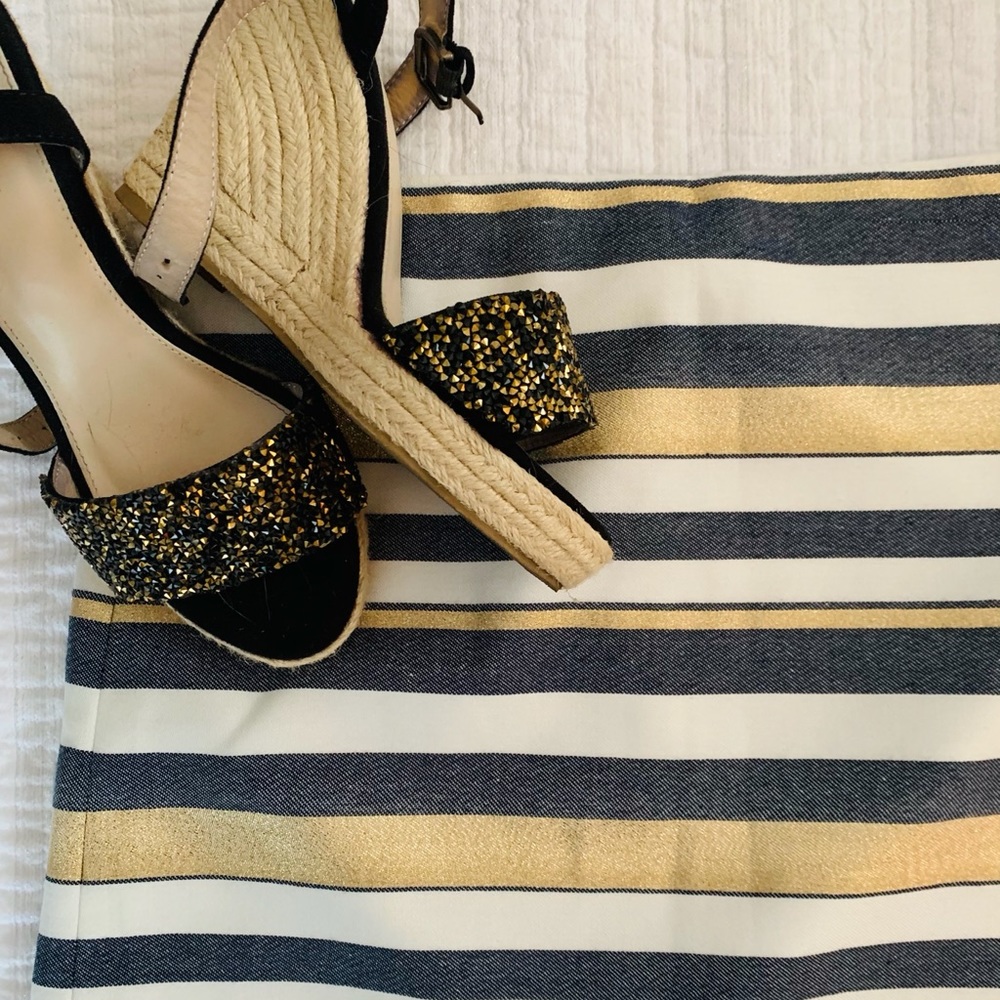 J. Crew Factory striped sparkle mini skirt